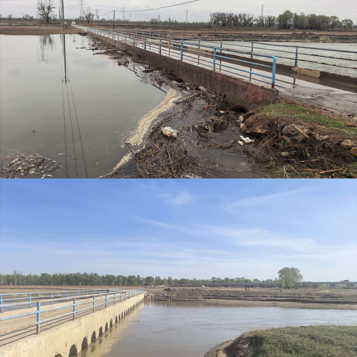 桑干河过水箱涵清淤疏浚全面完成