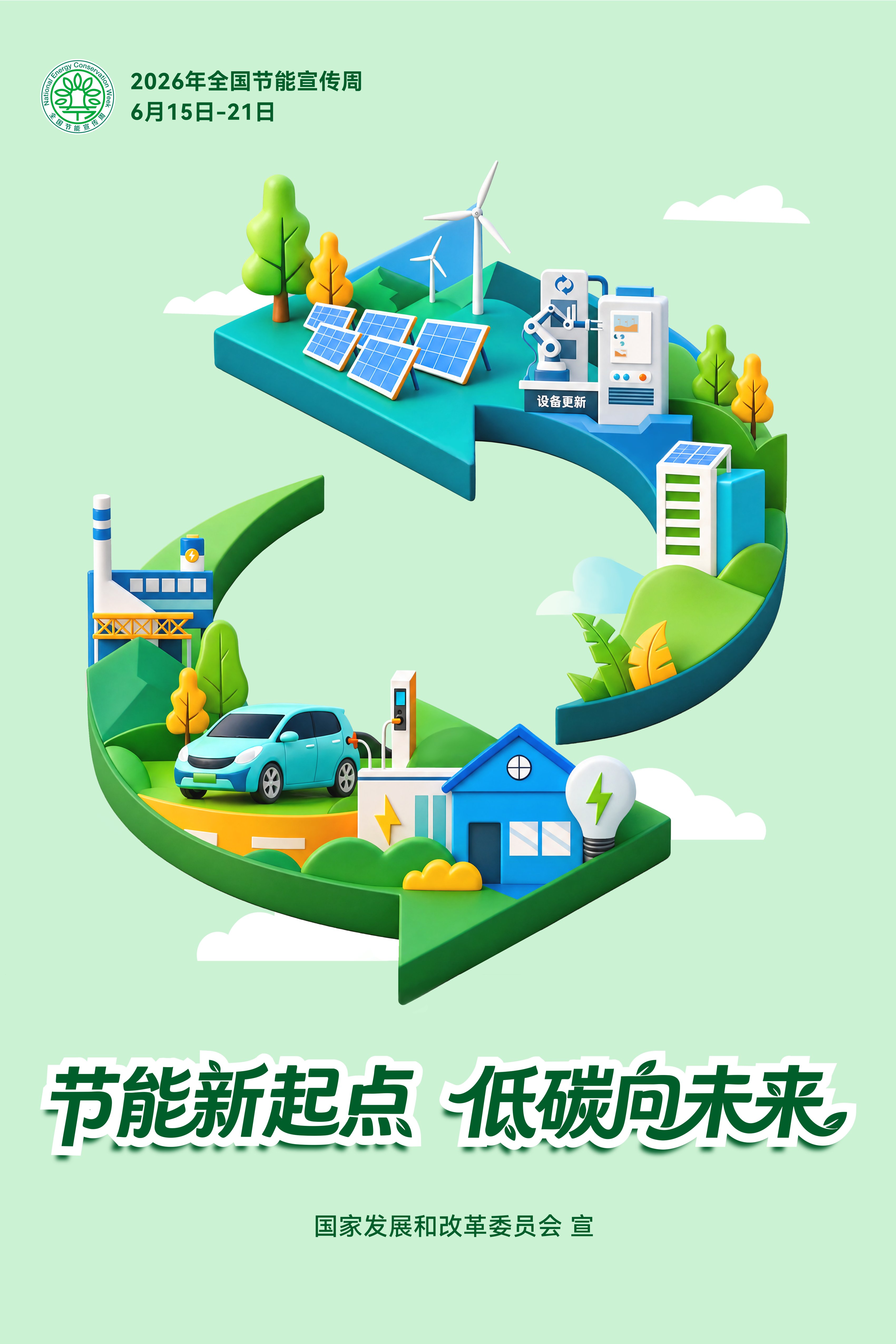 节能新起点，低碳向未来！2026年全国节能宣传周海报来了！